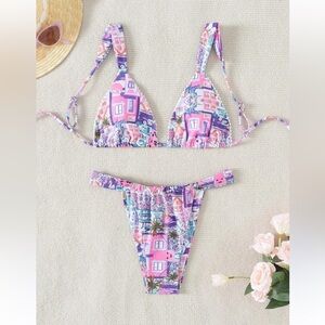 Multicolor Printed Bikini